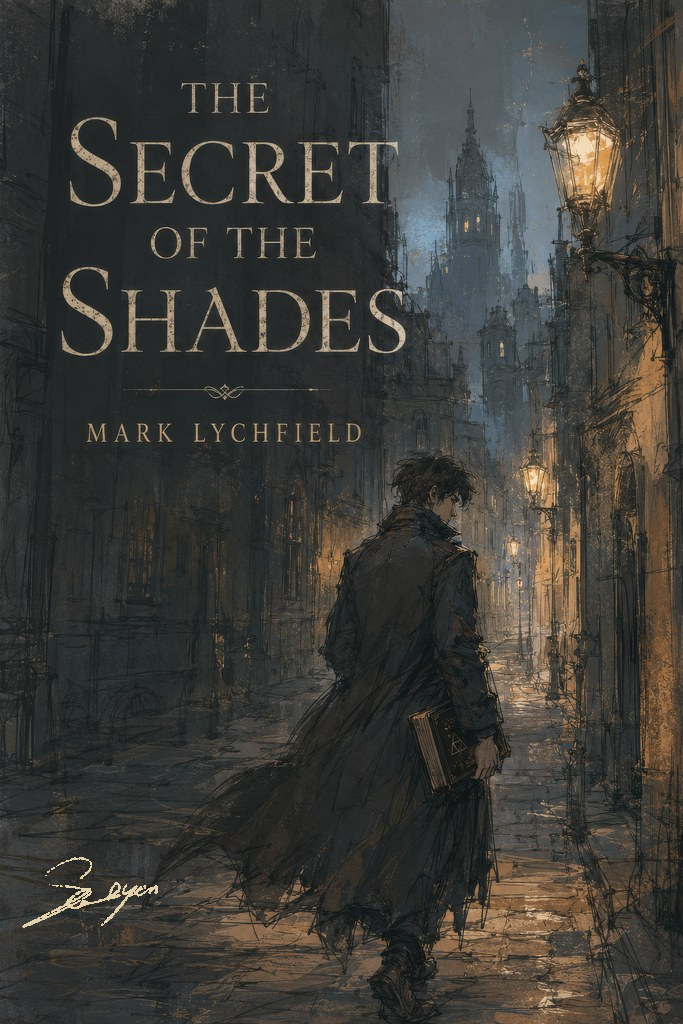 A long coat, a book held close, and a city pretending not to see him pass.